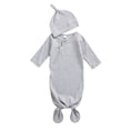thumbnail image 1 of Gupgi 0-3M Newborn Baby Sleeping Bag Solid Color Knit Long Sleeve Sleepwear+Hat, 1 of 6