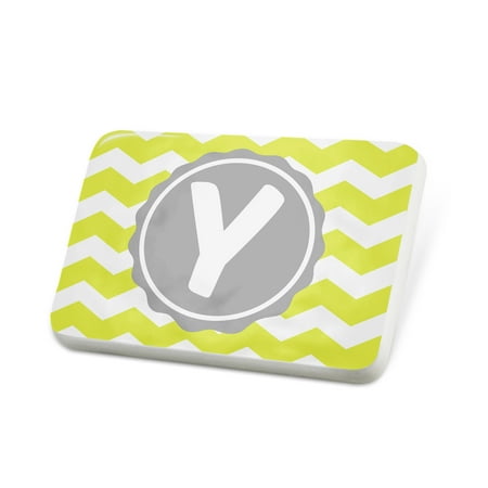 Porcelein Pin Monogram Y Green Grey Chevron Lapel Badge – NEONBLOND