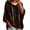 Coffee, variant on LNZGNM Women's Hooded Sweatshirt Short Sleeve Leopard Print for Casual and Festive Wear Comfortable Loose Fit
