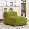 thumbnail image 3 of Big Bean Bag Chair for Adults, Memory Foam Lounger Sofa with Ottoman, Comfy Corduroy Beanbag for Living Room, Bedroom, Olive, 3 of 12
