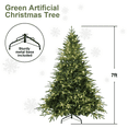 thumbnail image 3 of Tcbosik 7.5ft Pre-lit Artificial Hinged Christmas Tree with 650 Warm White Incandescent Lights, Holiday Xmas Tree for Home Party Decoration with 3135 Branch Tips, Green, 3 of 8