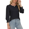 thumbnail image 2 of Sexy Dance Blouses for Women 3/4 Sleeve Dressy Shirts Casual Pleated Tops Tunic Top, 2 of 8