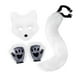 thumbnail image 3 of Conjunto de disfraz de cosplay para Halloween, ropa decorativa de felpa suave con máscara y guantes. Blanco, 3 of 9