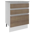 thumbnail image 1 of Mostrador Madesa Glamy 60 cm 3 Cajones - Blanco/Marrón Madesa G24601GL, 1 of 6