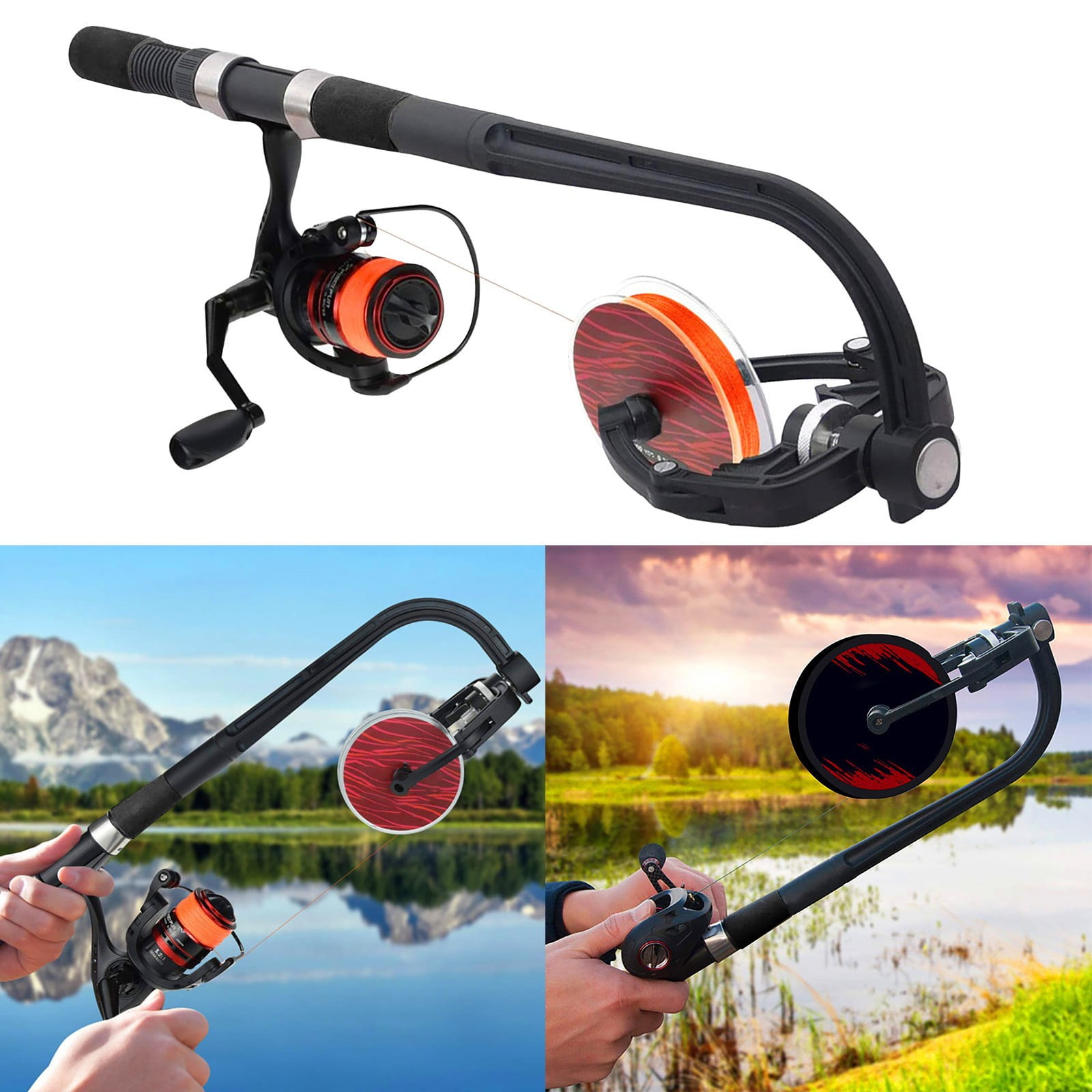 Cadorn Fishing Line Winding Spooler System with Spinning Reel - Effortless Line Spooling