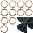thumbnail image 1 of Juego de 12 Servilleteros Dorados de Bambú Mate para Cenas, Decoración Navideña y Mesas de Boda., 1 of 5