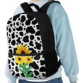 thumbnail image 4 of HUIACONG Sunflower Cow Print School Backpack for Daily Student Use Lightweight Multi Compartment Large Capacity for Boys Girls Ages 6‑18 Back to School, 4 of 6
