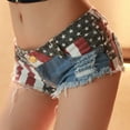 thumbnail image 5 of Women's High Waisted Baggy Ripped Jeans Shorts America Flag Denim Jeans Low Waist Ripped Mini Pants Jeans Beach Vacation Trendy 2025 with Pockets S-2XL, 5 of 7