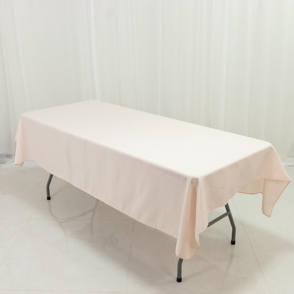 Efavormart Blush Polyester Rectangle Tablecloth 60"×84" – Wrinkle-Resistant, Durable Party / Event Table Cover