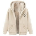 thumbnail image 2 of Cilsoka Women's Sherpa Lined Hooded Sweatshirt Zip Up Winter Warm Hoodie Comfy Hooded Fleece Jacket Heavyweight Sweatshirt Coat Long Sleeve Outerwear, 2 of 5