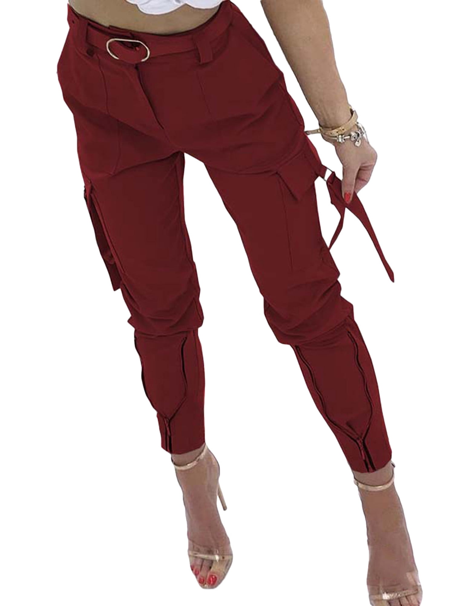 Aunavey Womens High Waisted Cargo Pants 