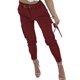 thumbnail image 3 of VISgogo Pantalones cargo para mujer, pantalones de cintura alta con estampado de cuadros/color sólido con bolsillos VISgogo  moda, 3 of 6