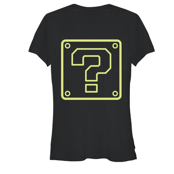 Junior's Nintendo Mario ? Block Graphic Tee Black Medium