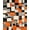 Orange, Pattern 1, variant on ODIKA 4'x6' Machine Washable Non-Slip Area Rug, Abstract Cascade of Fragmented Cubes with Bold Color Contrasts and Fluid Edges High Traffic Rug, Orange, 148825