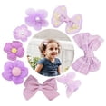 thumbnail image 2 of Baby Hair Clips,Cute Hair Pins Fully Lined Non Slip Bows Barrettes Baby Girls Flower Bow Hair Clips Butterfly Hair Clips Handmade Hair Accessories for Infant Toddler Kids Children(Purple), 2 of 7