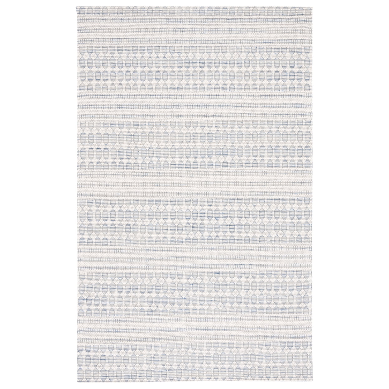 SAFAVIEH Marbella Norton Geometric Area Rug, Navy/Ivory, 6' x 6' Round
