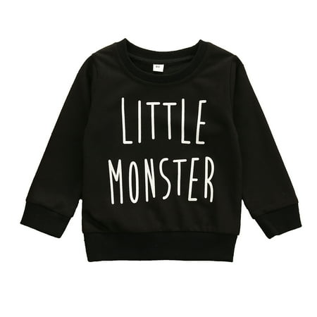 

One opening Children´s Pullover Toddler Round Neck Long Sleeve Lettered Words Printed Sweater Top