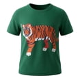 thumbnail image 3 of FINALGANG Boys Crew Neck Short Sleeve TShirt With Tiger Graphic Print Casual Loose Fit For Kids Daily Wear Playtime Summer Outdoor Activities lightweight Top, 3 of 9