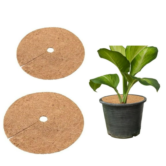 10 Pcs  Coconut Fibers Mulch Ring Tree Protector Mat,20cm/30cm Soil Cover for Indoor Plants, Natural Coco Coir Tree Ring Mulch Mat Plant Pot Soil Cover Protectors from Animals for Indoor or Outdoor