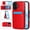 Red, variant on Premium PU Leather Wallet Case For iPhone 16 Plus, Multi-Functional Back Flip Stand Cover with ID Card Holder Window Viewing, Slim Fit Shockproof Rugged Protective Skin, Black