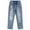 Blue-2238, variant on KIDSCOOL SPACE Girls/Boys Frayed Edge Elastic Band Inside Washed Ripped Slim Jeans,Blue,10-11 Years