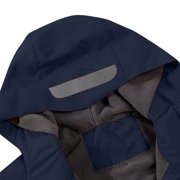 Xfvqtps Men and Women Snowboard Jacket Ski Coat Hooded Plush Lined Adjustable Drawstring Zippered Pockets Warm Waterproof Windproof Mountain Coat Navy