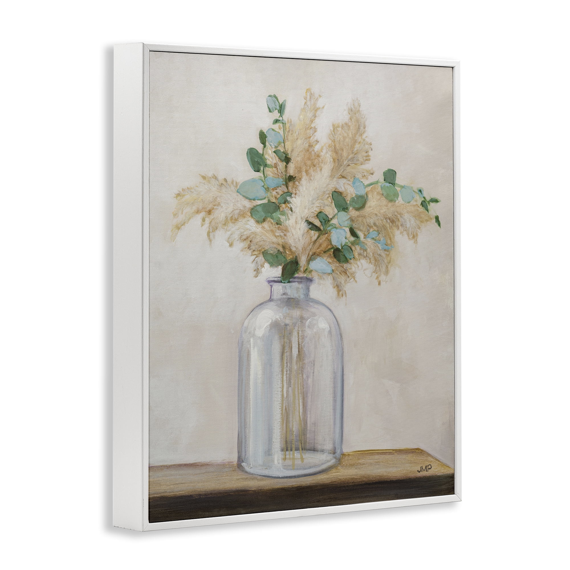 Stupell Industries Eucalyptus Herb Vase Botanical & Floral Painting White Framed Art Print Wall Art, 24 x 30