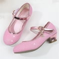 thumbnail image 6 of Viluyesy Girls High Heel Dress Shoes - Pearl Bow Crystal Princess Flats - Kids Soft Sole Wedding Party Performance School Uniform Shoes Pink Size 4.5 M, 6 of 8