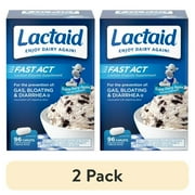 (2 pack) Lactaid Fast Act Lactose Intolerance Caplets, 96 Travel Packs of 1 Ct.