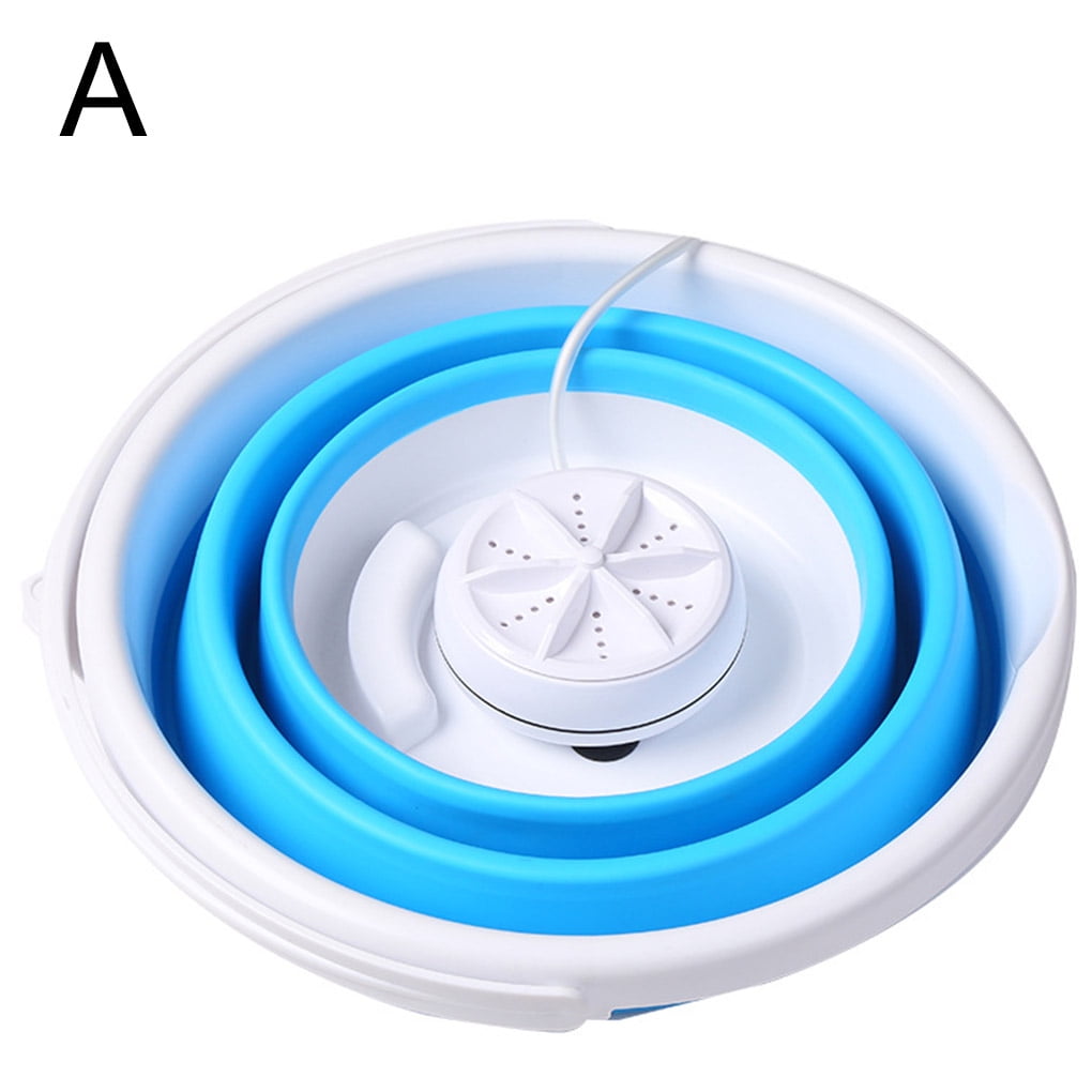 Mini Washing Machine for Camping Dorms Business Trip College Rooms Foldable Ultrasonic Turbine Washer with USB Cable Portable Washing Machine 
