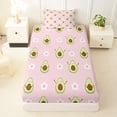thumbnail image 3 of jejeloiu Kawaii Avocado Fruit Twin Sheet Sets,Cute Flower Daisy Bedding For Girls Teens 3 Pieces, 3 of 6