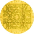 thumbnail image 1 of Ahgly Company Indoor Round Oriental Yellow Modern Area Rugs, 6' Round, 1 of 4