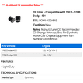 thumbnail image 2 of Oil Filter - Compatible with 1982 - 1983 Dodge 400, 2 of 2