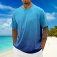 thumbnail image 2 of Men's and Big Men's Workout Shirt Athletic Core Shirt Quick Dry Moisture Wicking Short Sleeve Performance T-Shirt Gradient,Blue,L, 2 of 4