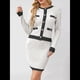 thumbnail image 4 of Conjunto de 2 Piezas de Cárdigan Estilo Preppy para Mujer, Falda, Top de Punto Informal de Larga con Botones y Falda Ajustada. Albaricoque M, 4 of 8