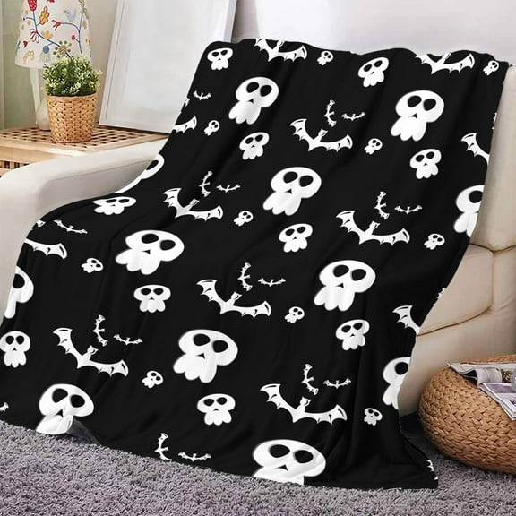 Yhmxh Halloween Throw Blanket: Ultra-Soft Micro Fleece Blanket Durable Keeps Warm The Office Blanket, Soft and Lightweight Flannel Blankets Warm Cozy for Sofa Bed (59*51", Human Skeleton)