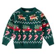 thumbnail image 3 of Boys Christmas Reindeer Sweater,Long Sleeve Crew Neck Candy Cane Knit Pullover Top for 2-7 Years, 3 of 5