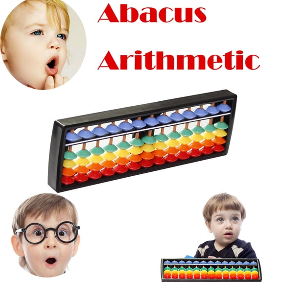 Pincandy Plastic Abacus Arithmetic Tool - Colorful Bead Soroban Counting Frame for Early Math Practice, Logical Thinking, and Number Recognition
