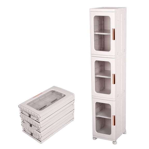3-Tier Narrow Storage Cabinet, Ideal Bathroom Organizer and Storage Cabinet for Compact Space