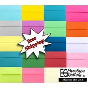 Shipped Free 25 Multi Color Assorted Square Flap A6 Envelopes for 4-1/2 X 6-1/4 Thank You Greeting Cards Invitation Photos Birth Announcement Shower Christening Wedding Communion By Envelope Gallery