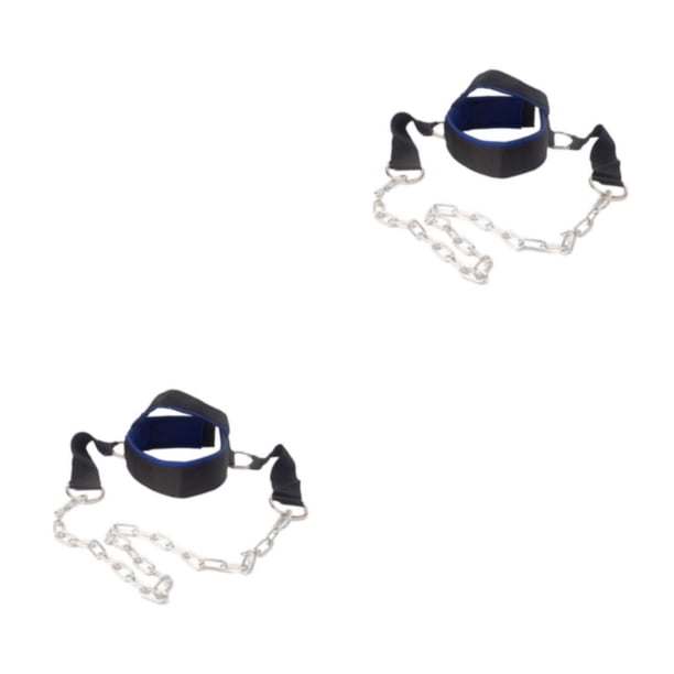 Eigraketly Arnés ajustable para cabezas, ejercitador de músculos del cuello más fuertes con facilidad, arnés para cabezas y cuello ampliamente azul negro 2Conjunto