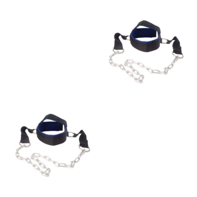 Eigraketly Arnés ajustable para cabezas, ejercitador de músculos del cuello más fuertes con facilidad, arnés para cabezas y cuello ampliamente azul negro 2Conjunto