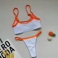 thumbnail image 2 of HAPIMO Women's Bikini Swimsuit Color Patchwork Beachwear Strappy Bathing Suit Triangle Swimwear Sets Summer Seaside Clothes for Girls Orange S, 2 of 6