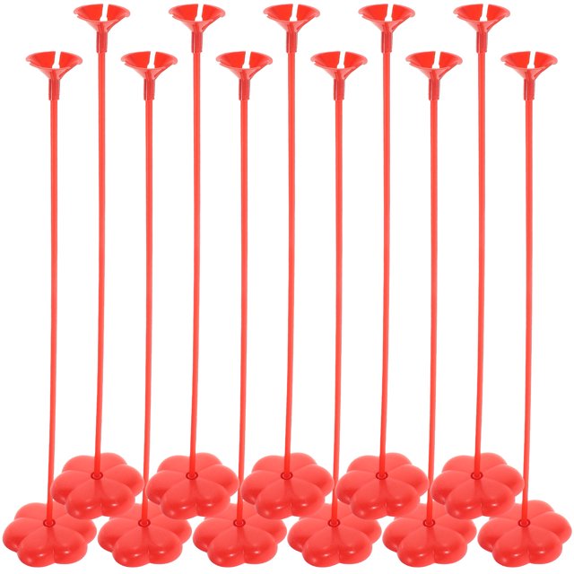 CIMAXIC Party 50pcs Balloon Support Stick Reusable Balloon Sticks Party Balloon Sticks with Base,15.75"X3.35"X3.35"