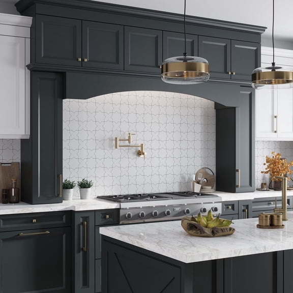 Siena 5.35 in. x 5.35 in. Matte White Ceramic Star-Shaped Wall and Floor Tile (5.37 sq. ft./case) (27-pack)