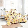 thumbnail image 2 of DaDa Bedding Radiant Sunshine Yellow Hummingbirds Floral Scalloped Bedspread Set (JHW-925), 2 of 8