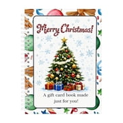 JWZZYD Christmas Gift Card Book for Adults, Merry Christmas Gift Card Book, Surprises on Every Page, Xmas Gifts for Family, Friends(Christmas Tree-A)