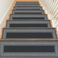 thumbnail image 6 of Stair Treads for Wooden Steps Indoor, 15 Pack 8" X 30" Stair Treads Non Slip with Reusable Adhesive Backing, Non-Skid Carpet Stair Runners for Kids Elders and Pets, 6 of 11