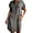 Grey, variant on TopLLC Summer Dresses for Women Fashion Midi Dresses Casual Short Sleeve Slim Solid Color Button Down Imitation Denim Dress Tshirt Dresses with Pockets