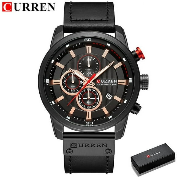 Curren 8291 Chronograph Watches Casual Leather Watch For Men Fashion Military Sport Mens Wristwatch Gentleman Quartz Clock - Quartz Wristwatches